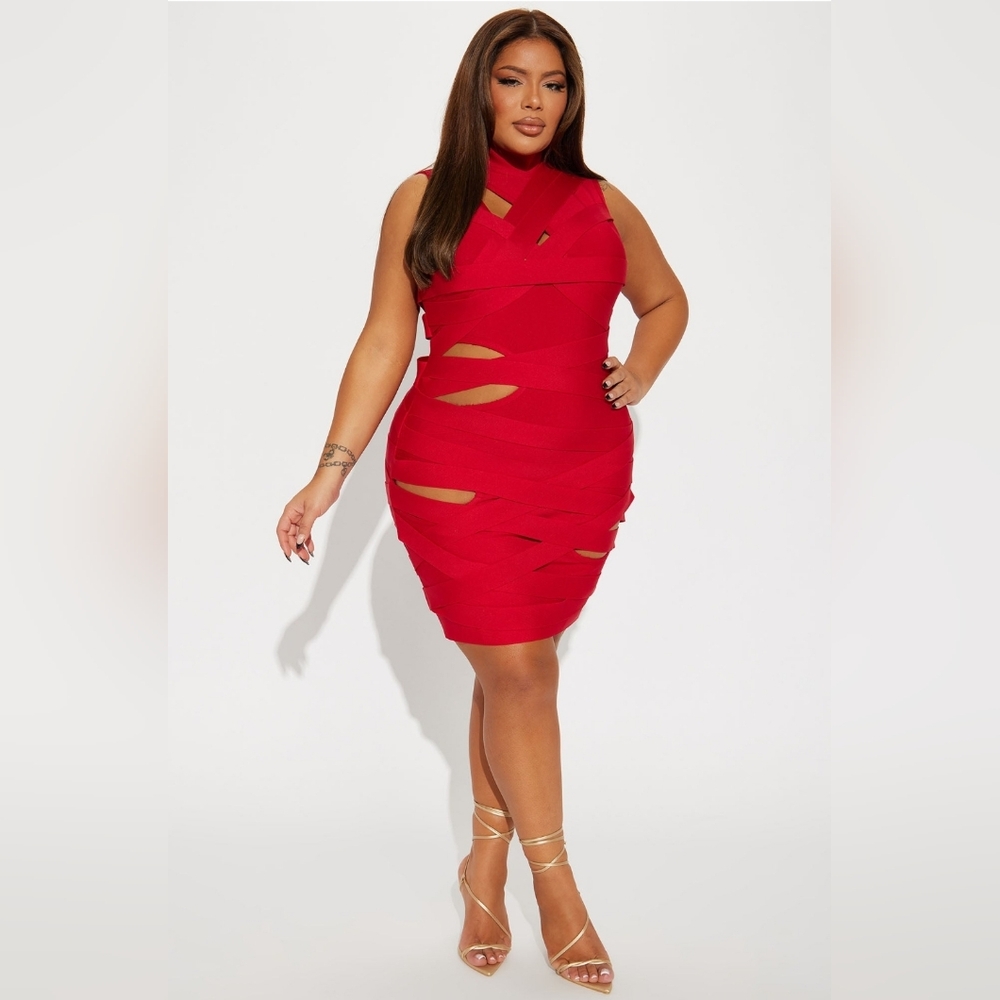 SOLD.....Red Bandage dress